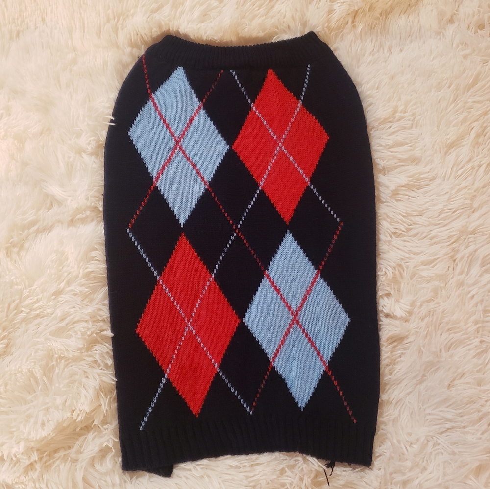 Top Paw Doggy Argyle Sweater Size L